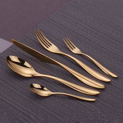 Valente Brushed Gold Flatware Set - Premium 18/10 Stainless Steel Silverware (5/20/30-Piece Luxury Tableware