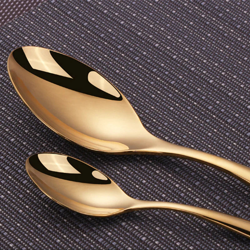 Valente Brushed Gold Flatware Set - Premium 18/10 Stainless Steel Silverware (5/20/30-Piece Luxury Tableware