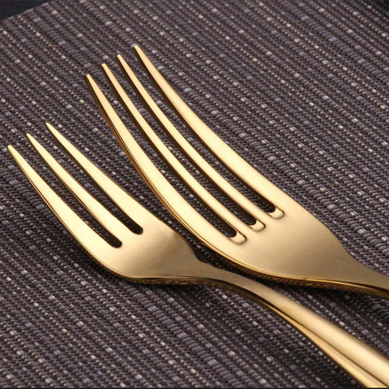 Valente Brushed Gold Flatware Set - Premium 18/10 Stainless Steel Silverware (5/20/30-Piece Luxury Tableware